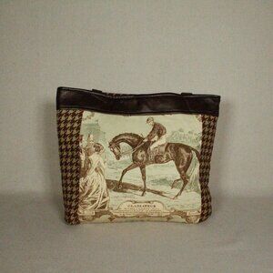 Womens GLADIATEUR Tan / Brown / Green Tote Bag.